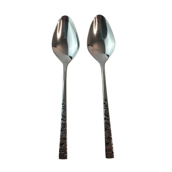 1847 Rogers Bros Navaho Stainless Steel Flatware Forks Spoons Lot of 8 - Picture 2 of 11